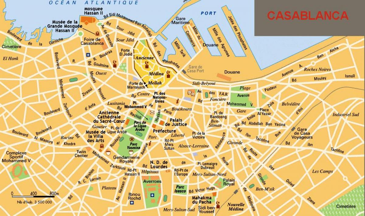 Plan du centre ville de Casablanca