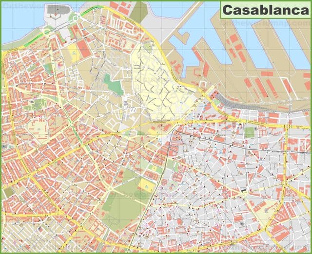Plan de la ville de Casablanca