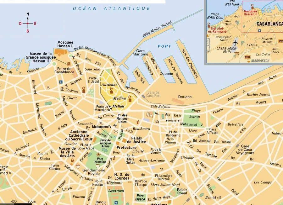 Plan des aéroports de Casablanca