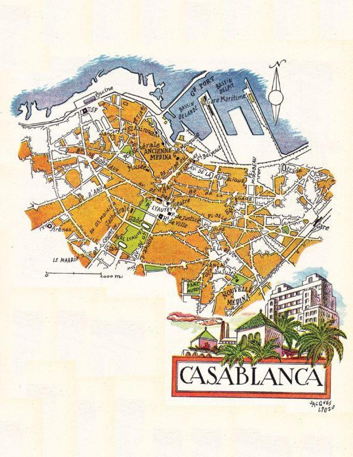 Reproduction plan ancien de Casablanca 1572 